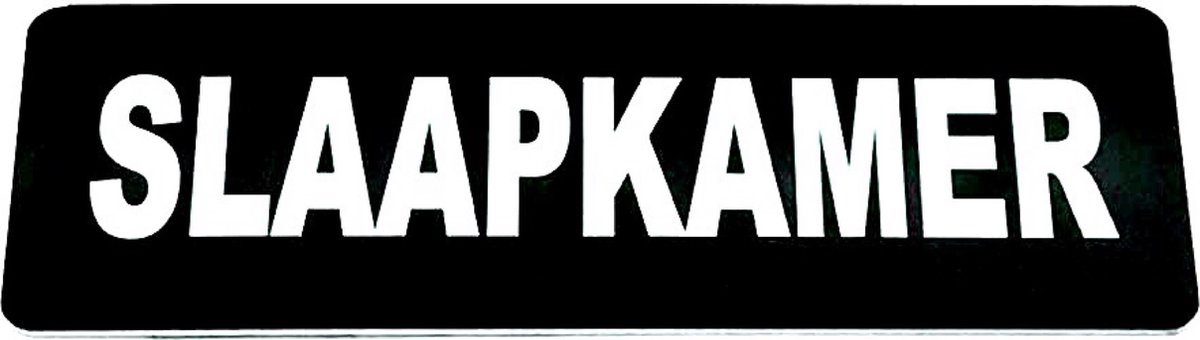 Deurbordje met tekst SLAAPKAMER incl. 3M-tape plakstrip - Namengigant Deur Tekstbordje - Deur - incl. 3M-tape plakstrip - Bordje - Zwart Wit - 150 mm x 50 mm x 1,6 mm - 5 jaar Garantie