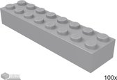 Lego Bouwsteen 2 x 8, 3007 Licht blauwgrijs 100 stuks
