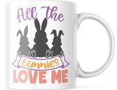 Paas Mok AllTheBunniesLoveMe | Paas cadeau | Pasen | Paasdecoratie | Pasen Decoratie | Grappige Cadeaus | Koffiemok | Koffiebeker | Theemok | Theebeker