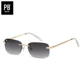 PB Sunglasses - Venice Gradient Grey. - Zonnebril heren en dames - Stainless Steel - Randloos design
