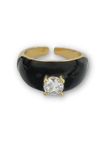 Zatthu Jewelry - N22SS451 - Ires statement ring zwart met steen