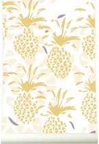 Roomblush - Behang Pineapple - Geel - Vliesbehang - 200cm x 285cm
