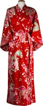 DongDong - Originele Japanse kimono - Katoen - Draak en Phoenix motief - Rood - L/XL