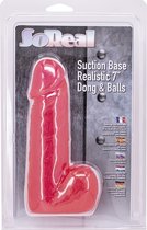 So Real Dong with Balls - 18cm - Red - Realistic Dildos red