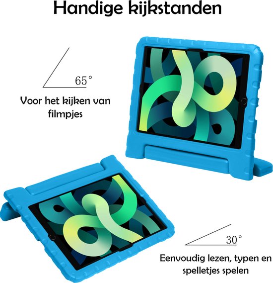 Coque Enfant iPad Air 5 2022 10.9 Coque Kids Avec 2x Protecteurs D'écran - Blauw Clair