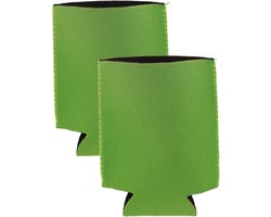 2x blikjes koeler - koelhoud hoesje - bierblik hoesje - groen - Frisdrank/bier blikjes koel houden