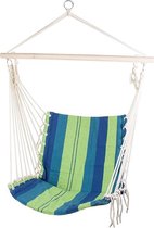 Oneiro’s Luxe Braziliaanse hangstoel BLUE - ø 100x90cm – hangmat – hangmat met standaard – zomer – tuin – tuinartikelen – relax – tuinmeubelen