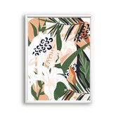 Schilderij  Tropische botanische abstracte bladeren 3 / Abstract / 40x30cm