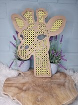 Rotan wand bord Giraffe / Giraf - babykamer inrichting - kinderkamer - muurdecoratie