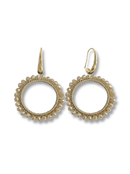 Zatthu Jewelry - N22SS429 - Boucles d'oreilles Inde avec perles beiges