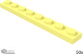 LEGO Plaat 1x8, 3460 Fel lichtgeel 50 stuks