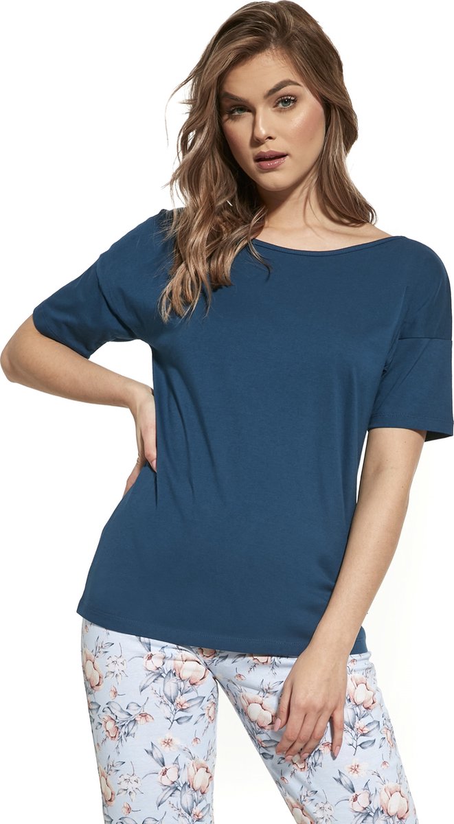Cornette Katoenen Pyama voor dames Alice 448/230 Donker Blauw