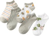 - Bundel - 5 paar - Vrolijke - Comfortabele - Dames - Enkel - Sokken -Diverse kleuren - Diverse prints - Maat 35/38 -