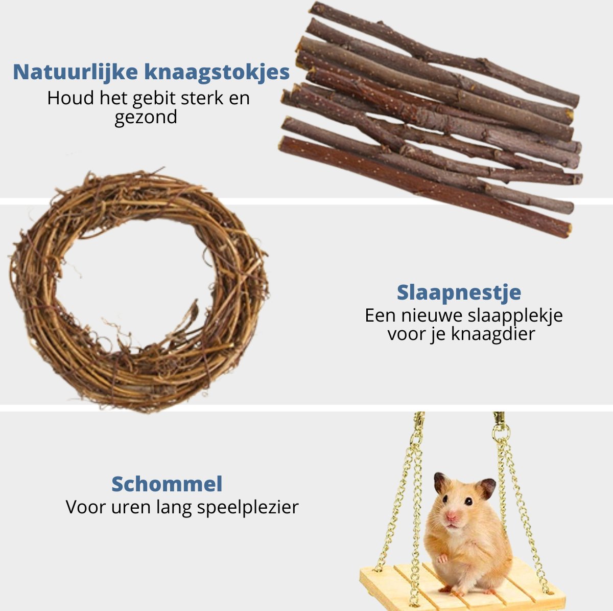 Hohopeti 6stuks Handgemaakte Knabbelwortel Speeltjes