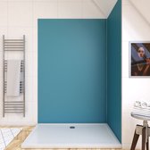 Paroi de douche en aluminium bleu Aurlane - 120 x 210 cm - WALL'IT BLEU 120