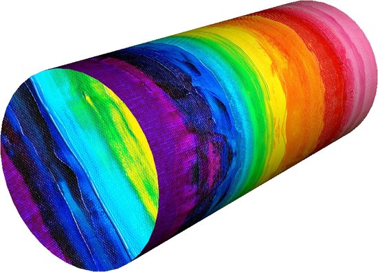 Foto: Bertoni nekkussen lumbaal roll 40x15cm support thermoactive foam roll kussen kleurrijk