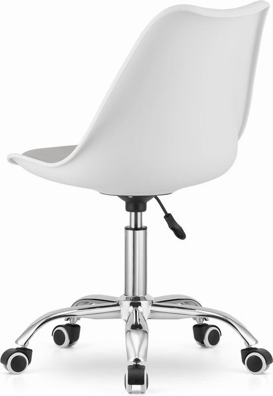 ALBA - Bureaustoel - draaistoel - met wieltjes - wit en grijs