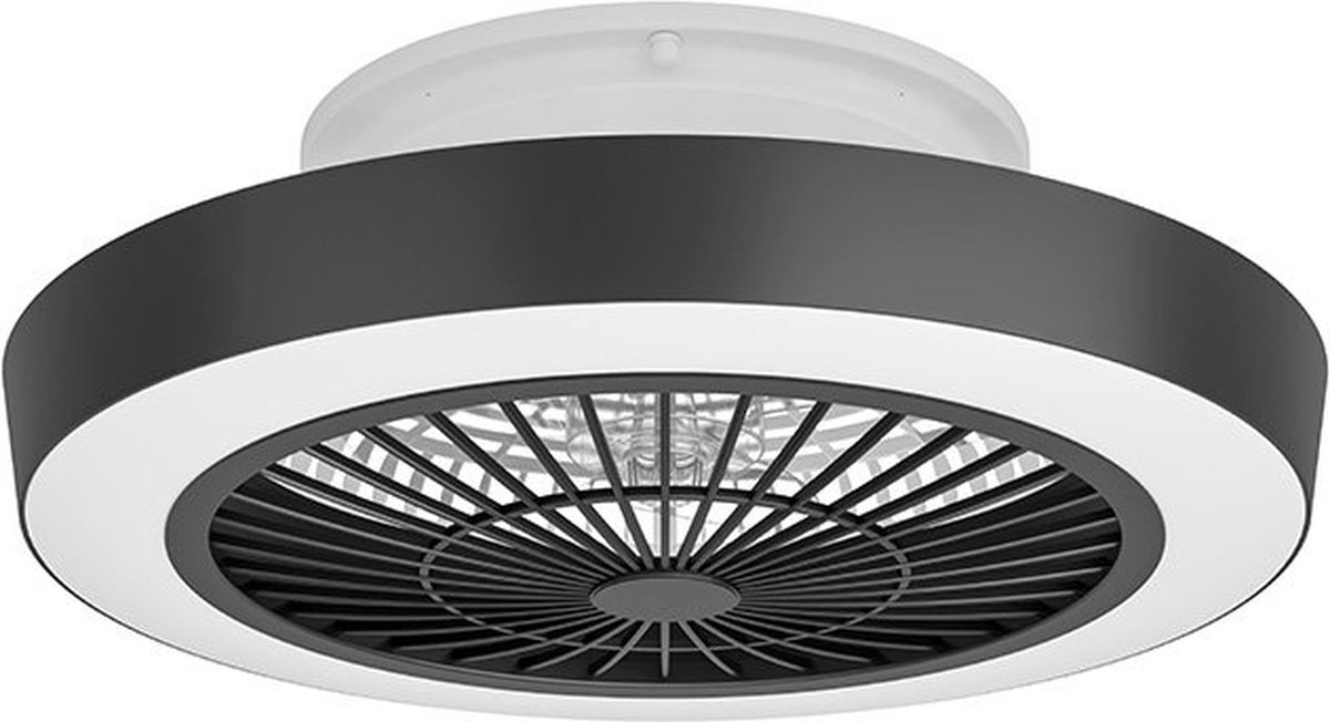 Sazan Plafond ventilator LED d:55 cm zwart/wit - Modern - Eglo
