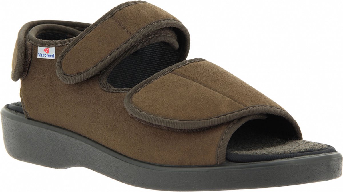 Verbandschoenen Varomed model Lugano - Luxe sandaal / therapieschoen mt:43 Mokka - met CE keurmerk voor medisch schoeisel -