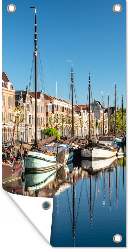 Schuttingposter Rotterdam - Zomer - Boot - 100x200 cm - Tuindoek