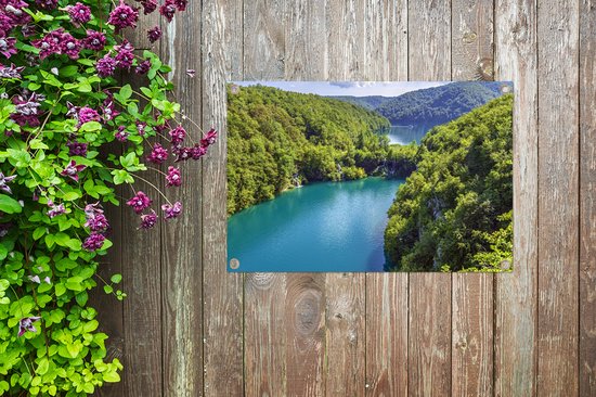 Affiche de jardin Parc national des lacs de Plitvice - Belle vue sur le parc national des lacs de Plitvice 60x40 cm - Toile de jardin / Toile d'extérieur / Peintures pour l'extérieur (décoration de jardin)