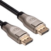 DisplayPort kabel 1.4 - 8K@60Hz - 4K@120Hz - 32.4GBps - Nylon mantel - Zwart - 0.5 meter - Allteq