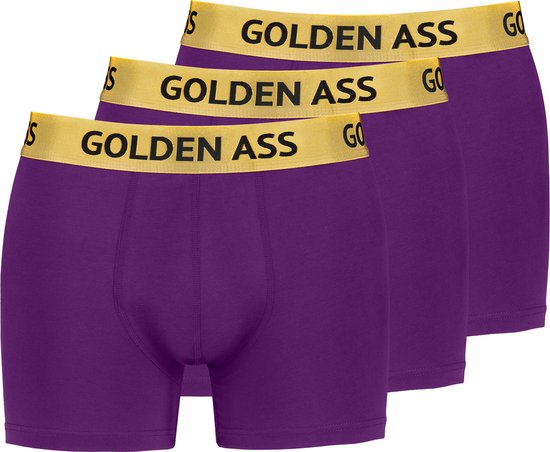 Golden Ass - 3-Pack heren boxershort paars XS