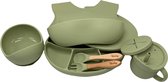 Kidsy - 9 Delige Silicone Kinderservies Set - Lente Groen - Met Zuignap - BPA Vrij - Magnetron & Vaatwasser Bestendig