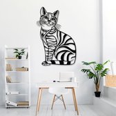 Wanddecoratie | Kat / Cat  | Metal - Wall Art | Muurdecoratie | Woonkamer |Zwart| 40x60cm
