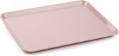 Dienblad/serveerblad in oud roze kunststof 35 x 24 cm- Keukenbenodigdheden - Dranken serveren