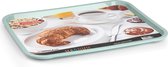 Dienblad/serveerblad in mintgroen kunststof 41 x 31 cm- Keukenbenodigdheden - Dranken serveren