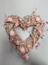 Decoratie hart Pasen - Eieren - roze - Pasen decoratie - krans