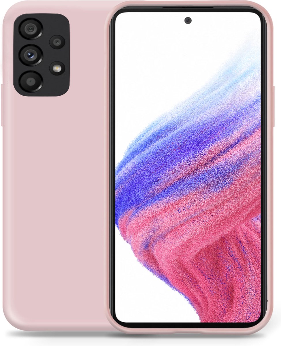 Geschikt voor Samsung A53 5G Hoesje - Suède Back Cover Case Rose