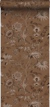 ESTAhome behang vintage bloemen terracotta bruin - 139403 - 50 x 900 cm