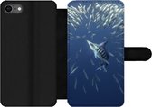 Bookcase Geschikt voor iPhone 8 telefoonhoesje - Water - Sardientjes - Dieren - Met vakjes - Wallet case met magneetsluiting