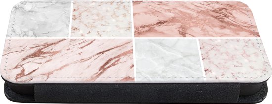 Étui pour téléphone Bookcase iPhone SE 2020 - Marbre - Wit - Rosé - Avec compartiments - Étui portefeuille avec fermeture magnétique