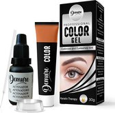 DEMURE Color Gel Wenkbrauwverf en Wimperverf 30g, Professionele Formule wenkbrauw- en wimperverf kit met keratinecomplex voor optimale sterkte, glans en kleur (1.0 Zwart)