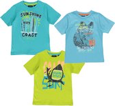 Blue Seven - 2pack - T-shirts - lime - lichtblauw - turkoise - met print - Maat 122