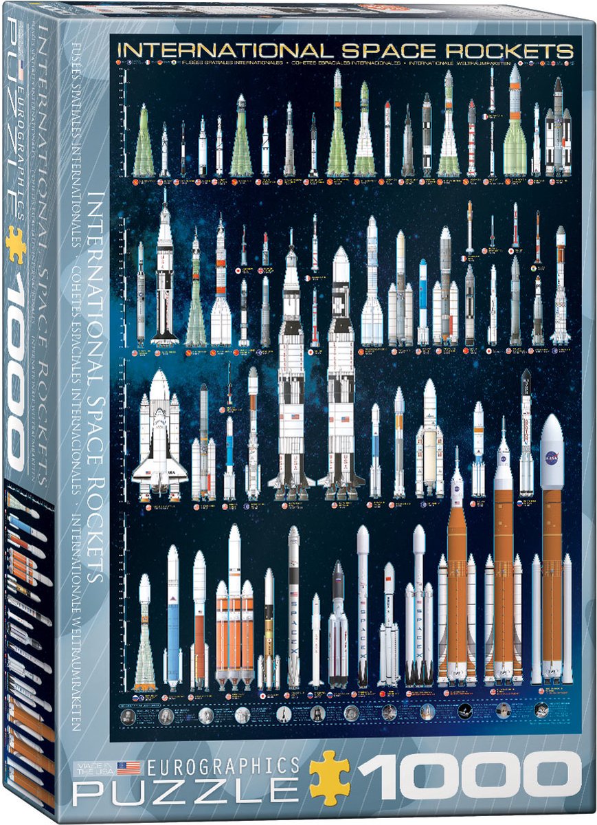 Eurographics - Internationale Ruimteraketten [International Space Rockets] - 1000 stukjes 48×68cm (b×h) - Legpuzzel