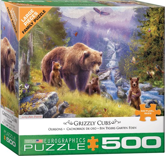 Eurographics Puzzel Grizzly Welpen - Jan Patrik (500 stukjes)