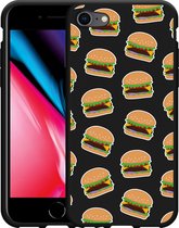 iPhone SE 2020 Hoesje Zwart Burgers - Designed by Cazy