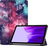 Samsung Galaxy Tab A7 Lite Hoes - Mobigear - Tri-Fold Serie - Kunstlederen Bookcase - Milky Way - Hoes Geschikt Voor Samsung Galaxy Tab A7 Lite