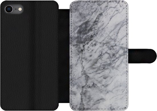 Bookcase pour téléphone iPhone 7 Bookcase - Marbre - Pierre - Grijs - Avec compartiments - Étui portefeuille avec fermeture magnétique