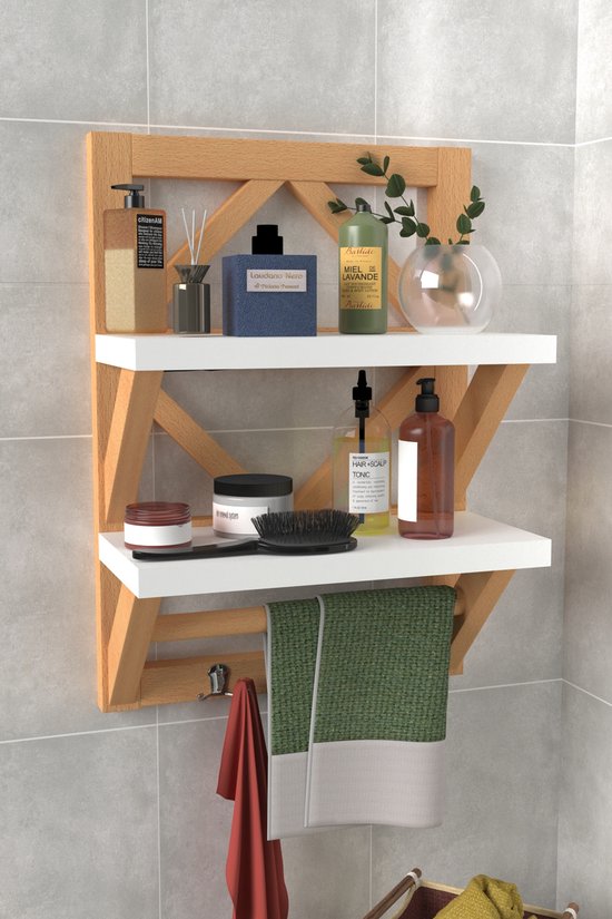 AnkaFlex Keukenrek | Kruidenrek | Badkamer Rek | Badkamer Organizer | Handdoekrek | Keuken Organizer | 2 laags | Wit