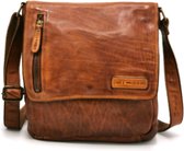 HillBurry Crossbody - Gewassen Leer Tan (cognac) - 6246/W-3069 - Soepel en Stevig Kwaliteitsleer - (bxhxd) 25cm x 27cm x 6,5cm