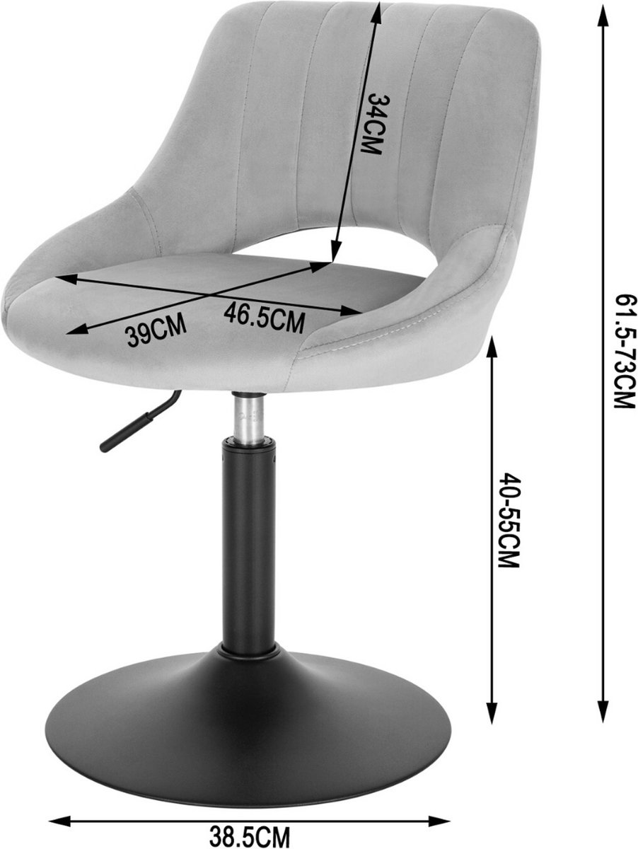 Kamyra Set De 2 Chaises En Velours Pivotantes Et R glables En Kamyra Set De 2 Chaises En Velours Pivotantes Et R glables En