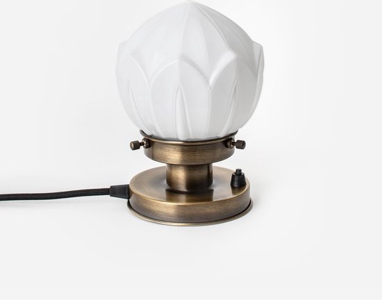 Art Deco Trade - Tafellamp Lotus 20's Brons