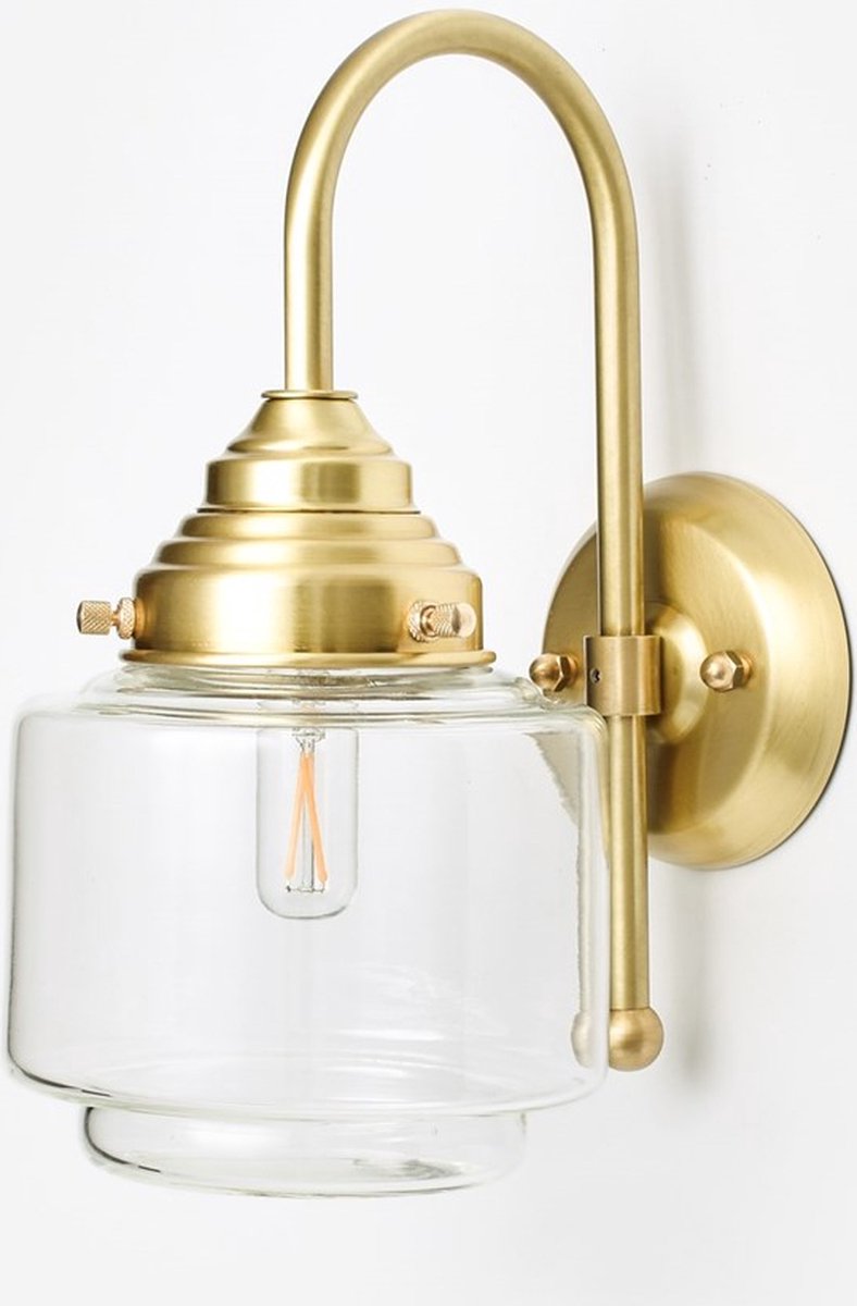 Art Deco Trade - Wandlamp Getrapte Cilinder Small Helder Meander Messing