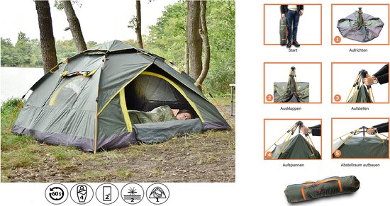 QUICKUP Lichtgewicht tent - Pop-up tenten voor 2-3 Persoons -...