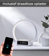 4 in 1 Wake up light - Digitale wekker - Draadloze oplader - Leeslamp - Nachtlamp van Zedar